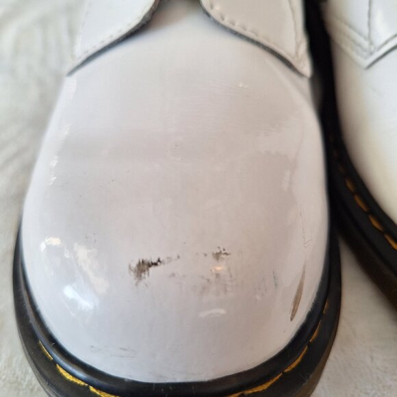 Dr. Martens 1460 Y Combat Boots Unisex Kids White Side Zip Size M5/6L - Picture 6 of 13